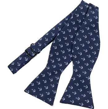 Motýlek Bubibubi Tmavomodrý vázací motýlek s kotvami