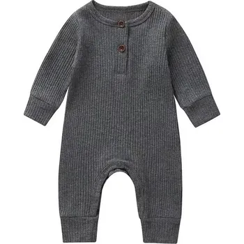 Kojenecký podzimní/zimní overal z žebrovaného materiálu Barva: Šedá, Velikost: 3-6 měsíců 
