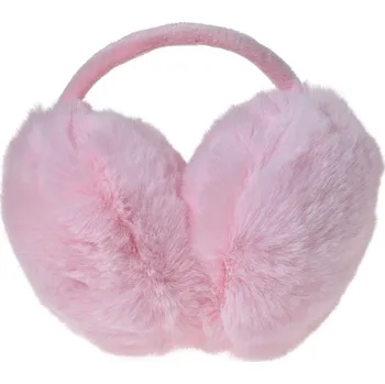Čepice Plyšové růžové klapky na uši na tenké čelence