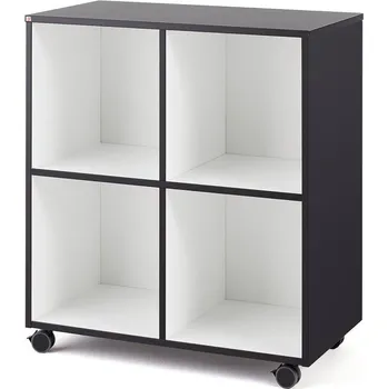 Knihovna Mobilní skříňka NOMAD, černá