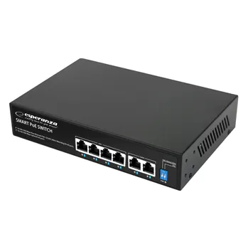 Síťový prvek Switch Esperanza Goliath ENS107, 10/100/1000Mbps, 4PoE+2, 65W