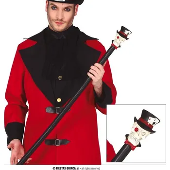 Karnevalový doplněk Guirca Palica s lebkou 85 cm