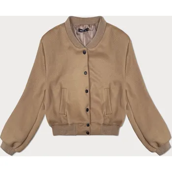 Tmavě béžová krátká dámská bunda typu "bomber" (234003) odstíny béžové uni velikost