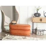 Sametový taburet oranžový velký oválný stylová lavička moderní obývací pokoj ložnice dekorace Beliani