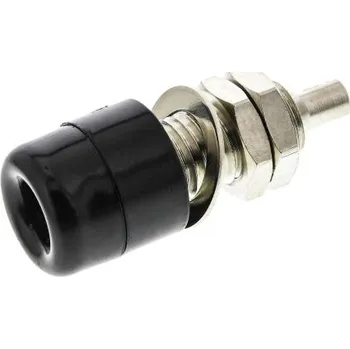 Elektrická zásuvka Banánková zásuvka, 20A, 4 mm, Černá, Samice, materiál kontaktu: Ocel, délka: 22.8mm Zásuvka na banánky