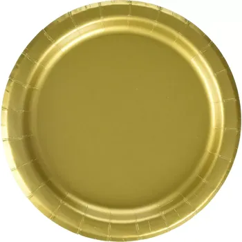 Talíř Papírové talíře zlaté 18 cm 20 ks