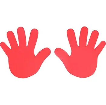 Sportovní kužel Merco Hand značka na podlahu červená balení 1 pár