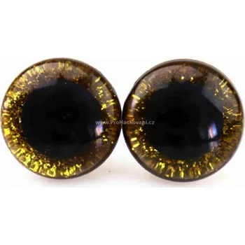 Pro Háčkování Oči bezpečnostní třpytivé zlaté, 14 mm
