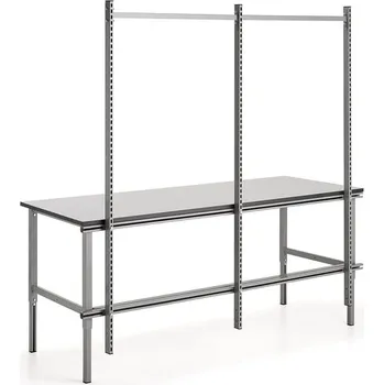 Dílenský stůl Zadní rám ke stolu MOTION s manuálním polohováním, se 3 sloupky, D 2000 mm