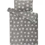 Sleep-well Dětské povlečení mikroflanel OVEČKY SVĚTLE ŠEDÉ - 40x60cm + 135x90cm