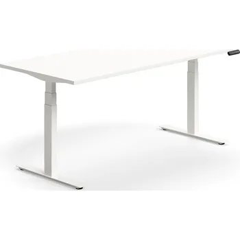 Psací stůl Výškově nastavitelný stůl QBUS, 1800x800 mm, bílá podnož, bílá