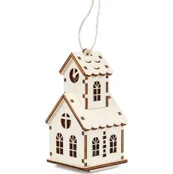 Vánoce Kúzlo dreva Střední domeček Kostelík s věžičkou