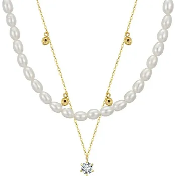 Řetízek Majya Stříbrný řetízek s přívěskem CLAUDIA pozlacený Ag/; ≤17,12 g 11159