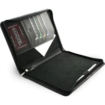 Kožená zipová spisovka Arwel - černá