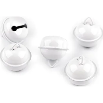 Vánoční dekorace Rolničky Ø20 mm - bílá (5 ks)