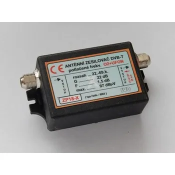 Anténní zesilovač IVO zesilovač DVB-T2 22dB s potlačením O2 plus UFON IZP18-X