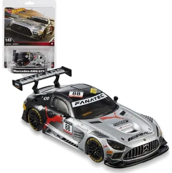 auto na autodráhu Mattel Hot Wheels Prémiové auto 1:43 MERCEDES-AMG GT3, HMD44