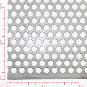 Plech Děrovaný plech; děrování kruhové přesazené; otvor 8,0mm; rozteč 12,0mm