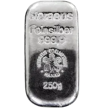 Heraeus - investiční stříbrný slitek - 250 g