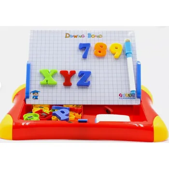 Magnetická kreslící tabulka Leventi MAGNETICKÁ TABULE NA UČENÍ ČÍSLICE PÍSMENA-ČERVENÁ