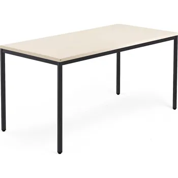 Jednací stůl Jednací stůl QBUS, 4 nohy, 1600x800 mm, černý rám, bříza