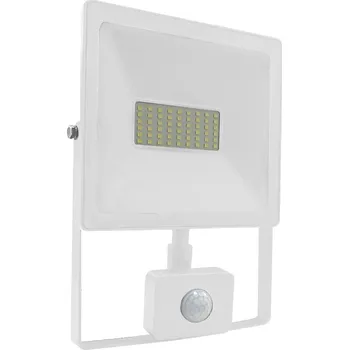 ACA Lighting LED venkovní reflektor Q 50W/230V/3000K/4000Lm/110°/IP66, pohybový senzor, bílý