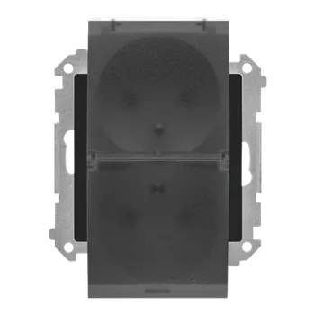 Elektrická zásuvka Simon 55 TGZ2BMCZ.01/149A Zásuvka 1 násobná, IP44, s těsněním, průhledné víčko černá matná