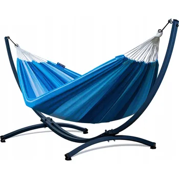 Houpací síť Houpací síť pro dvě osoby Potenza, látková, modrá, bez rozpěrné tyče, nosnost 220 kg