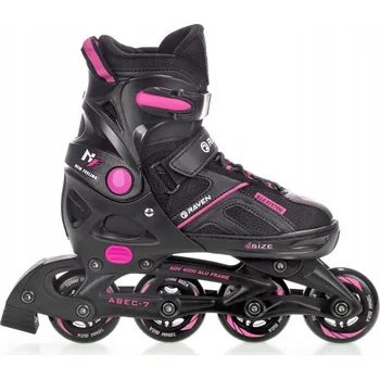 Raven Pulse black/fuchsia dětské kolečkové brusle EU 40-43 + DÁREK