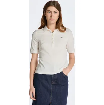 Dámská košile POLOKOŠILE GANT SLIM SHIELD SS PIQUE POLO EGGSHELL