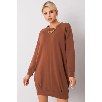 Dámské šaty BASIC FEEL GOOD Bavlněné šaty Autumn tmavě hnědé Velikost: S/M