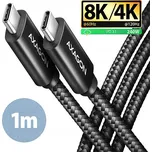 AXAGON BUCM4X-CM10AB, kabel USB-C <-> USB-C, 1m, USB 4.0, PD240W, ALU, oplet, černý