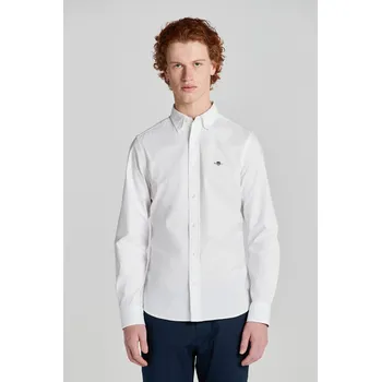Pánská košile KOŠILE GANT SLIM OXFORD STRETCH SHIRT WHITE