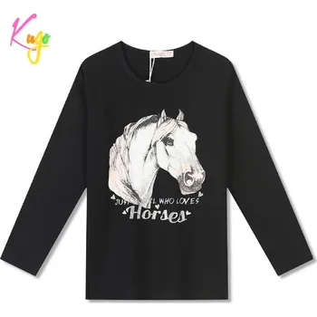 Dívčí tričko dl.r. Kugo FT1215, černé