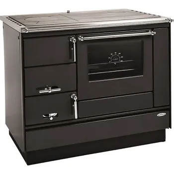 Sporák na tuhá paliva KVS Moravia VSP 9100.0682 antracit, chromové doplňky, ocelová plotna, rám - sporák na tuhá paliva