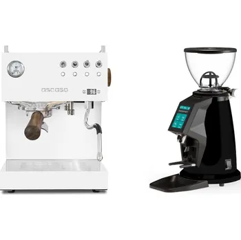 Kávovar Ascaso Steel DUO PID, White&Wood + Rocket Espresso SPLUGA, black