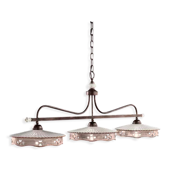 Ferroluce Závěsné vintage svítidlo ALESSANDRIA, d. 125 cm, 3xE27