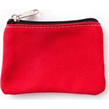 Peněženka bavlněná kapsička na mince se zipem | peněženka, pouzdro - Karmínově červená