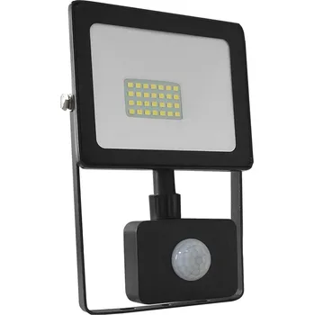 ACA Lighting LED venkovní reflektor Q 20W/230V/3000K/1600Lm/110°/IP66, pohybový senzor, černý