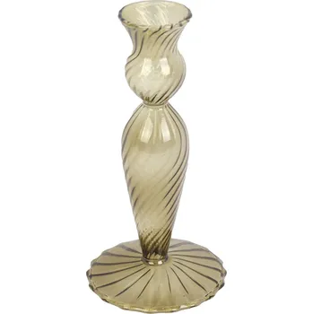 Svícen Svícen Swirl sklo mechově zelená 17cm Present Time (Barva-mechově zelená, sklo)