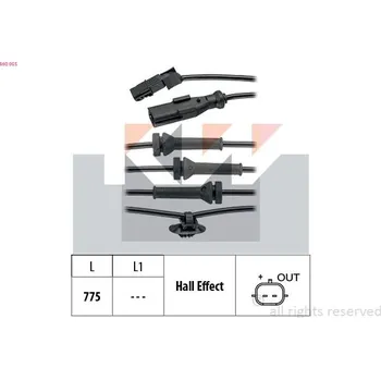 Přislušenství brzdového systému Snímač, počet otáček kol KW 460 055