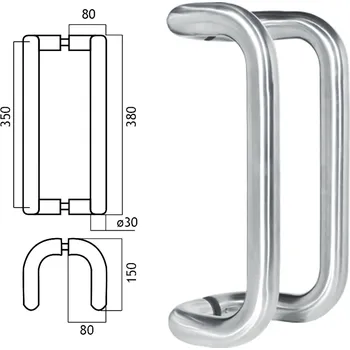 Eurolaton madlo na dveře 17601 Montážní sada: dřevěné dveře