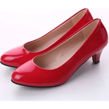 Dámské lodičky Elegantní dámské bílé lodičky na podpatku | dámské boty, sexy obuv - Červené,35