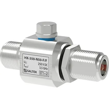 Přepěťová ochrana Saltek HX-350-N50 F/F svodič bleskových proudů pro koaxiální vedení (anténní napáječe), instalace na vstupu do budovy, do 250 V DC, N 50 ohmů, mezní frekvence 3,5 GHz
