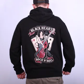 Pánská mikina Pánská Mikina BLACK HEART BASS PIN UP Barva: Černá, Velikost: 3Xl