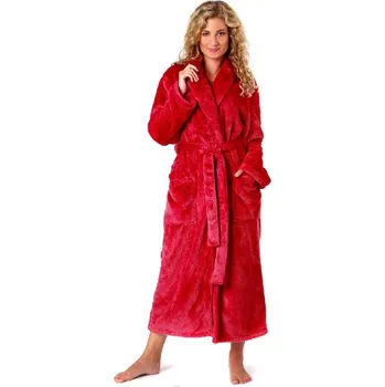Dámský župan Huňatý červený župan s límcem Lilly 21 20 3551 - XL