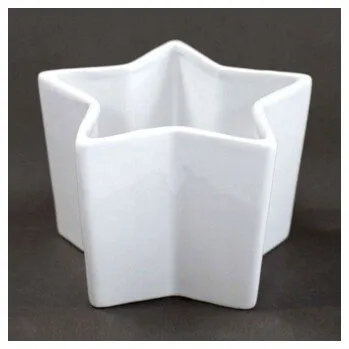 Vánoční dekorace Svícen hvězda keramika bílá, HMP 413512-40