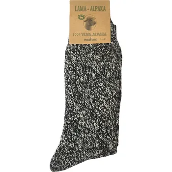 Oblečení a móda Ponožky Iris z vlny lama alpaka černobílá - Volný lem, Velikost EU 39 - 42