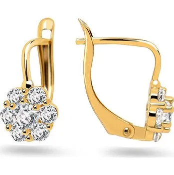 Náušnice Zářivé dětské náušnice kvítky se zirkony IZ31374 + dárkové balení LUXUS zdarma