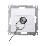 Simon 54 DPZK.01/11 Spínač žaluziový časový na klíč (přístroj s krytem), řazení 1-0-2 bílá